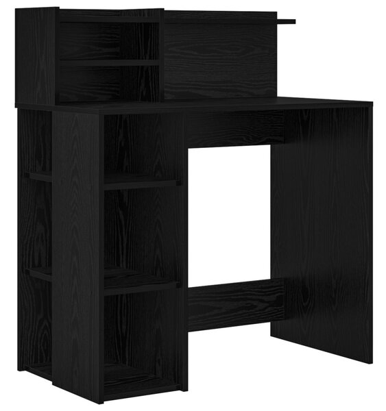 Íróasztal tárolóval Fekete tölgy 90x48x101.5 cm Szerelt fa