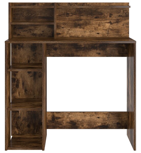 Asztal tárolóval Füstölt tölgy 90x48x101.5 cm Szerelt fa