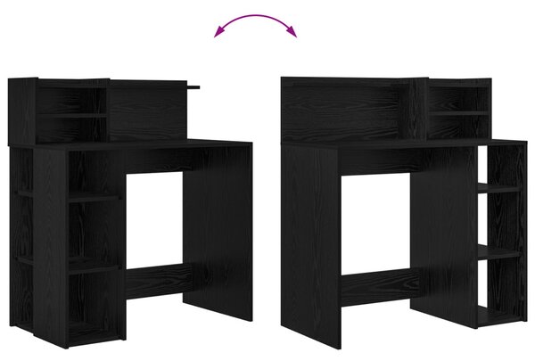 Íróasztal tárolóval Fekete tölgy 90x48x101.5 cm Szerelt fa