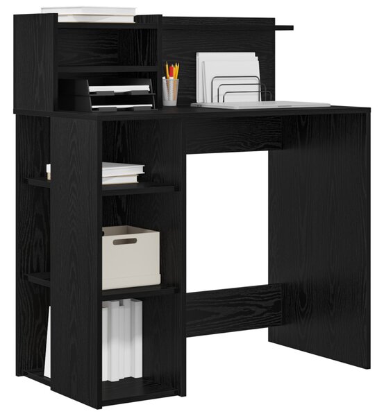 Íróasztal tárolóval Fekete tölgy 90x48x101.5 cm Szerelt fa