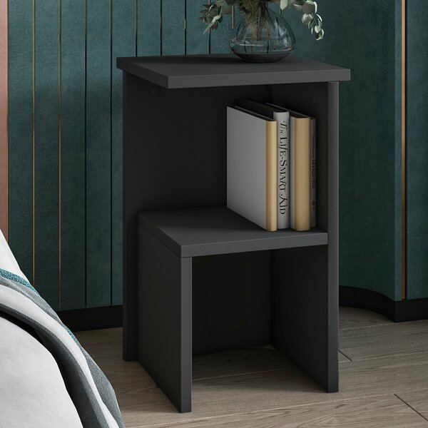 Hanah Home Nightstand Anthracite Roisin - Anthracite