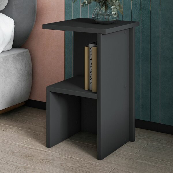 Hanah Home Nightstand Anthracite Roisin - Anthracite
