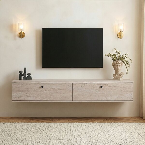 Hanah Home TV állvány Travertine Ligne 160 - Travertin