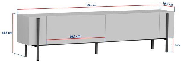 Hanah Home TV állvány Atlantic Pine Black Nexus - Atlantic Pine, Fekete
