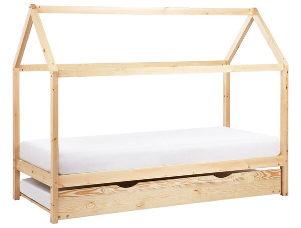 Kihúzható gyerekágy Fenyő CRILLON 90 x 200 cm Világosbarna