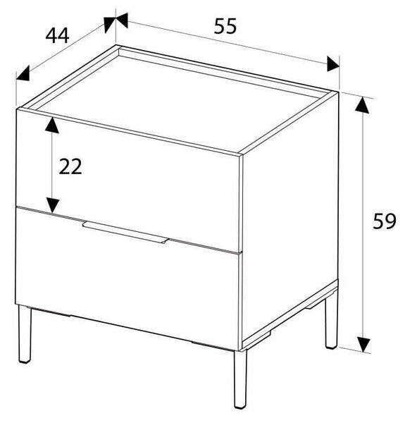 Hanah Home Dió Éjjeliszekrény Kmd-1720-Oo-1