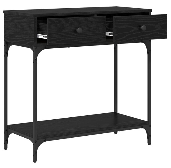 Konzolasztal Fekete tölgy 75x34.5x75 cm Mérnöki fa
