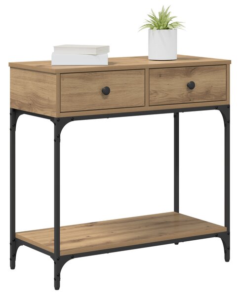 Konzol Asztal Kézműves Tölgy 75x34.5x75 cm Mérnöki Fa