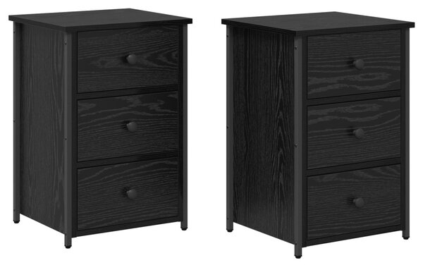Éjjeliszekrény fiókkal 2 pcs Fekete tölgy 40 x 36 x 60 cm