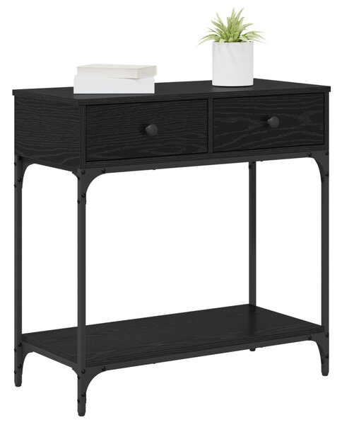 Konzolasztal Fekete tölgy 75x34.5x75 cm Mérnöki fa