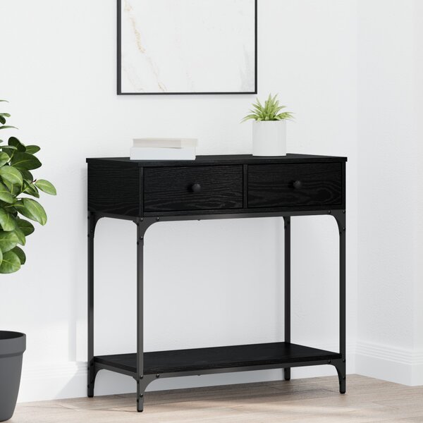 Konzolasztal Fekete tölgy 75x34.5x75 cm Mérnöki fa