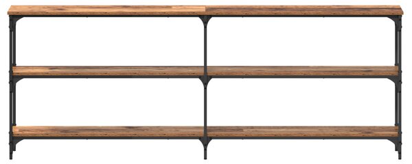Konsole asztal Régi fa 200x29x75 cm Műgyanta fafából