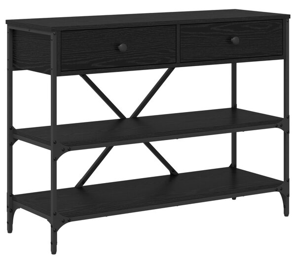Konzol Asztal Fekete Tölgy 100x34.5x75 cm Mérnöki Fa