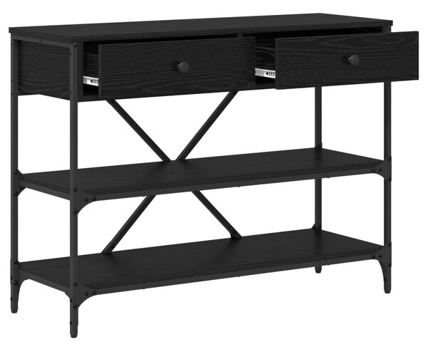 Konzol Asztal Fekete Tölgy 100x34.5x75 cm Mérnöki Fa