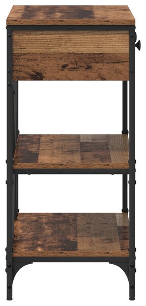 Konzolasztal fiókkal polcokkal Barna 75 x 34,5 x 75 cm faszínű