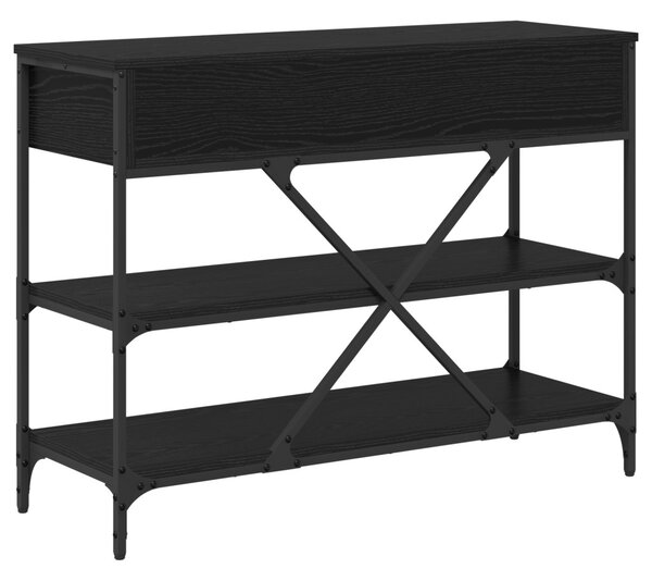 Konzol Asztal Fekete Tölgy 100x34.5x75 cm Mérnöki Fa