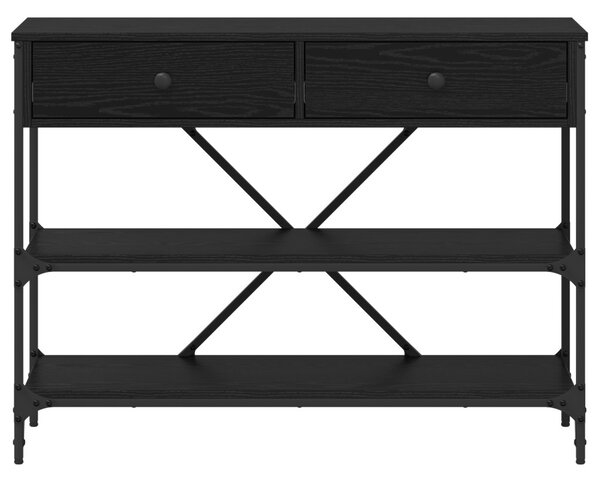Konzol Asztal Fekete Tölgy 100x34.5x75 cm Mérnöki Fa