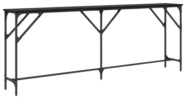 Konzol Asztal Fekete Tölgy 200x29x75 cm Összeszerelt Fa