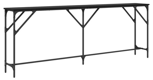 Konzol Asztal Fekete Tölgy 200x29x75 cm Összeszerelt Fa