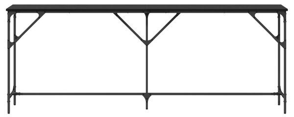 Konzol Asztal Fekete Tölgy 200x29x75 cm Összeszerelt Fa