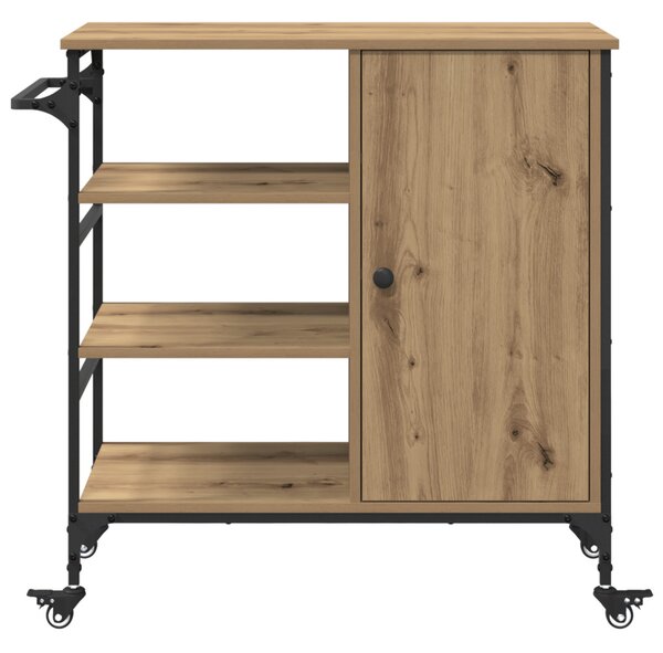 Konyhai Kocsi Tömör Tölgy 87.5x38.5x84.5 cm Szerelt Fa