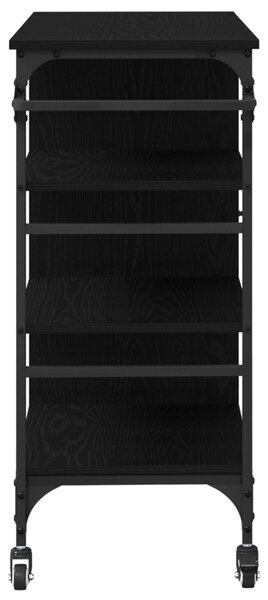Konyhai Kocsi Fekete Tölgy 87.5x38.5x84.5 cm Szerelt Fa