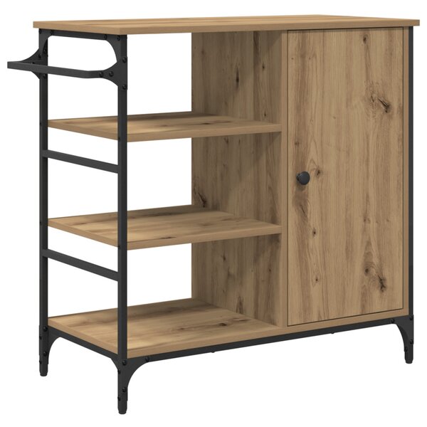 Konyhai Kocsi Tömör Tölgy 87.5x38.5x84.5 cm Szerelt Fa