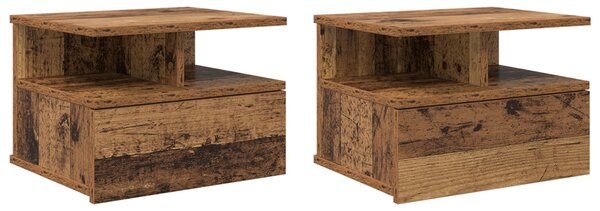 Lebegő éjjeliszekrény 2 db Öreg fa 40 x 31 x 28 cm Szerelt Fa