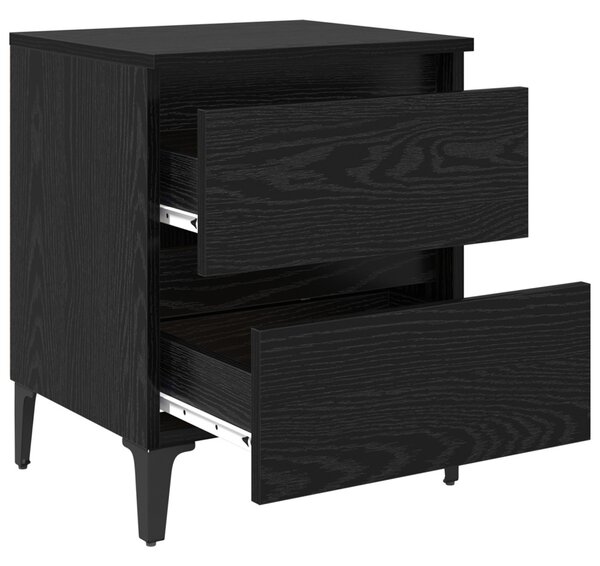 Éjjeliszekrény 2 pcs Musta tammi 40 x 35 x 50 cm Faanyag