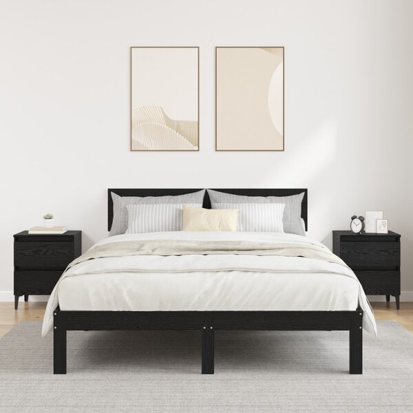 Éjjeliszekrény 2 pcs Musta tammi 40 x 35 x 50 cm Faanyag