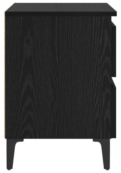 Éjjeliszekrény 2 pcs Musta tammi 40 x 35 x 50 cm Faanyag