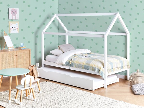 Kihúzható gyerekágy Fenyő CRILLON 90 x 200 cm Fehér