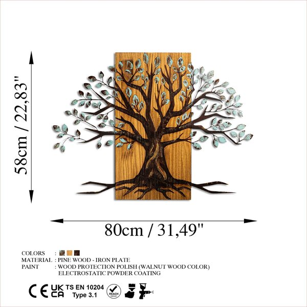 Wallity Dekoratív Fali Kiegészítő Diófa Barna Willow - 382-A