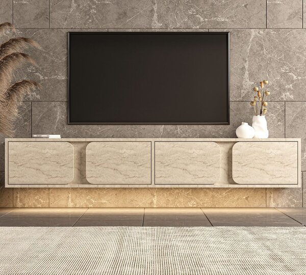 Hanah Home TV Stand Travertine Helen - Travertine