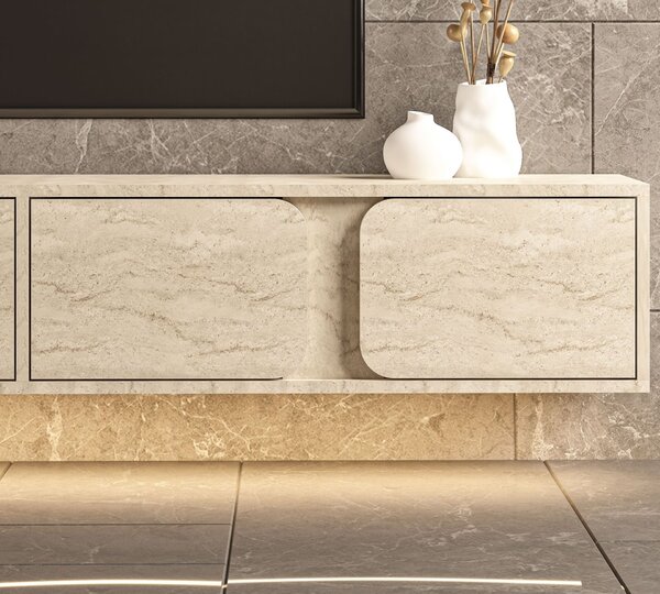 Hanah Home TV Stand Travertine Helen - Travertine