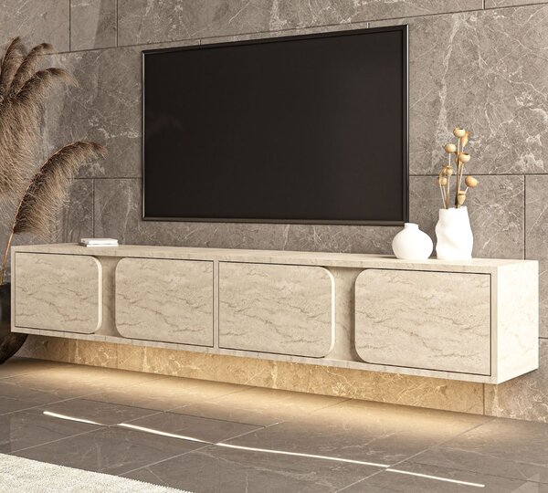 Hanah Home TV Stand Travertine Helen - Travertine