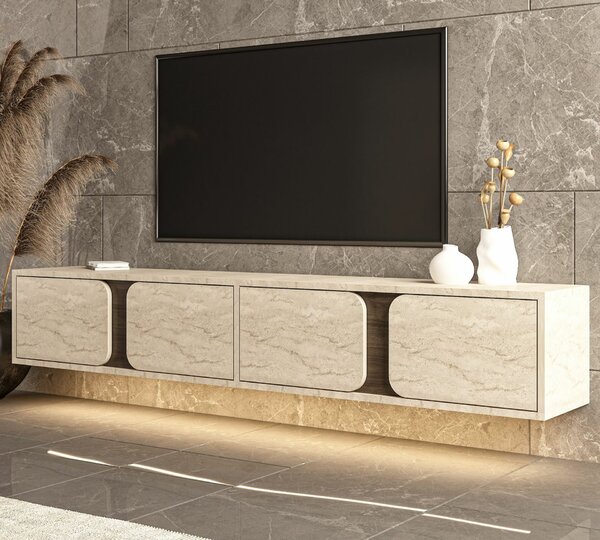 Hanah Home TV Stand Travertine Walnut Helen - Travertine, Walnut
