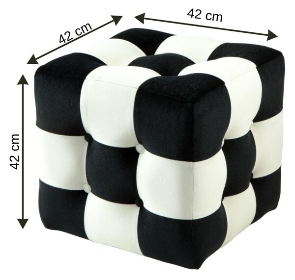 Atelier Del Sofa fekete-fehér patchwork puff