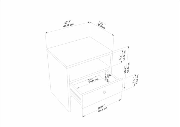 Hanah Home Éjjeliszekrény Fehér Nova - Fehér