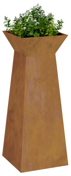Pillér Ültető 2 pcs Ezüst 40 x 40 x 100 cm Időjárásálló acél