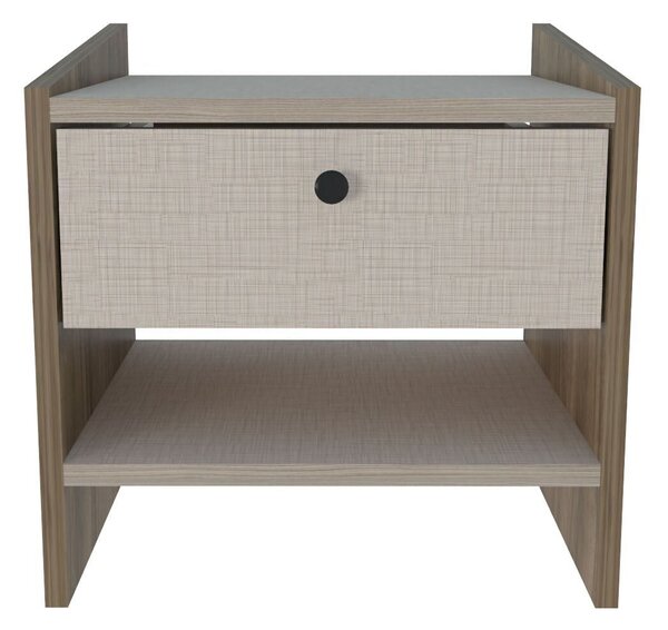 Hanah Home Nightstand Walnut Beige Berlin - Walnut, Beige