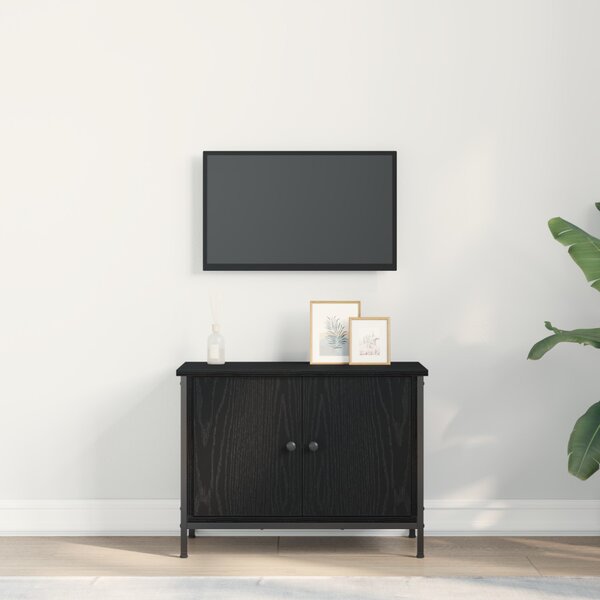 TV szekrény 60 x 35 x 45 cm Fekete tölgy Szerelt Fa