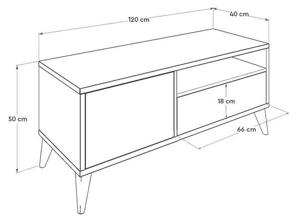 Hanah Home TV állvány, világos dió Tvr-311-Tt-1