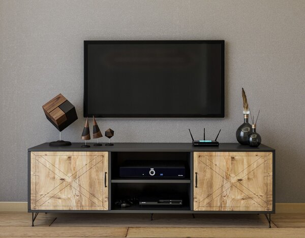 Hanah Home TV Stand Anthracite Oak Venus