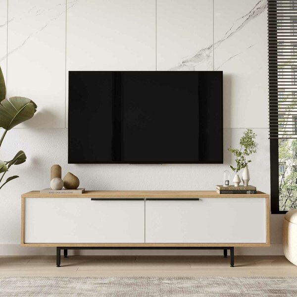 Hanah Home TV állvány Natúr fehér Boh1-Sw