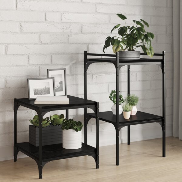 Polcos könyvespolc 4 pcs Fekete 40 x 40 x 1,5 cm Faanyag