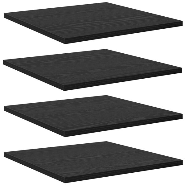 Polcos könyvespolc 4 pcs Fekete 40 x 40 x 1,5 cm Faanyag