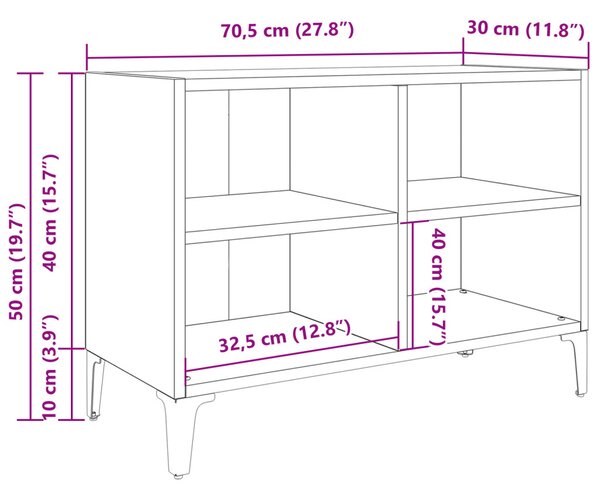 TV szekrény garnitúra Barna 69,5 x 30 x 50 cm Faanyag
