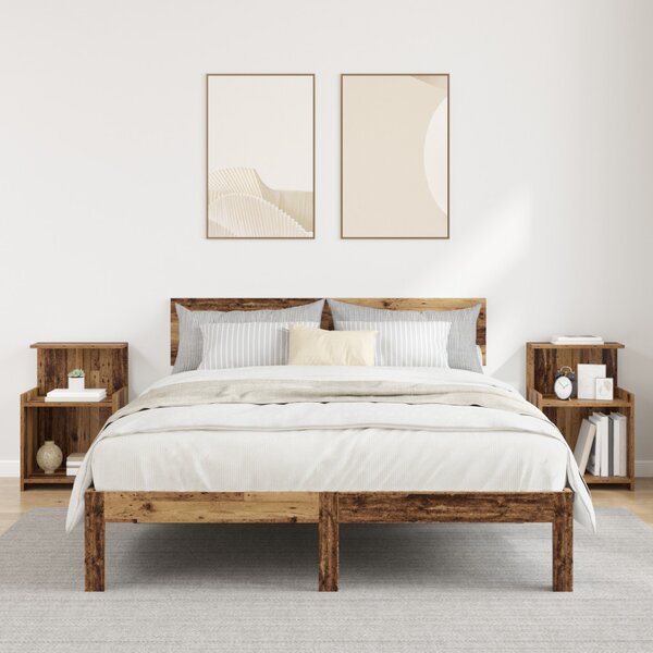 Éjjeliszekrény 2 db Öreg fa 40 x 35 x 60 cm Szerelt Fa
