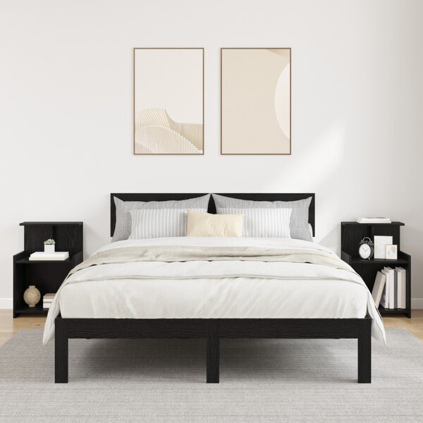 Éjjeliszekrény 2 db Fekete tölgy 40 x 35 x 60 cm Szerelt Fa